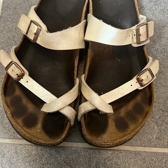 Birkenstock Mayari Women’s Metallic Ivory sandal birks Size 10 (EUR 41) - Picture 2 of 7